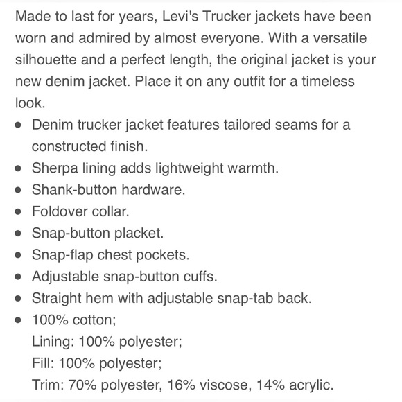 Levi’s Women’s Original Sherpa Trucker Jacket #36136-0037 Sz M - Picture 10 of 17